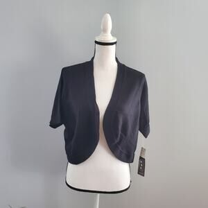 KSL Division of Karin Stevens Black Open Short Cardigan 1X